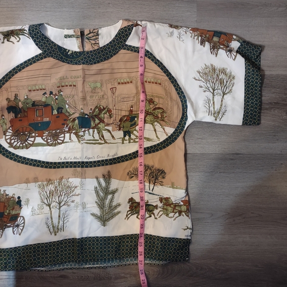 Vintage Western Horse Print Blouse: 80s Novelty Boxy Top - Picture 6 of 8